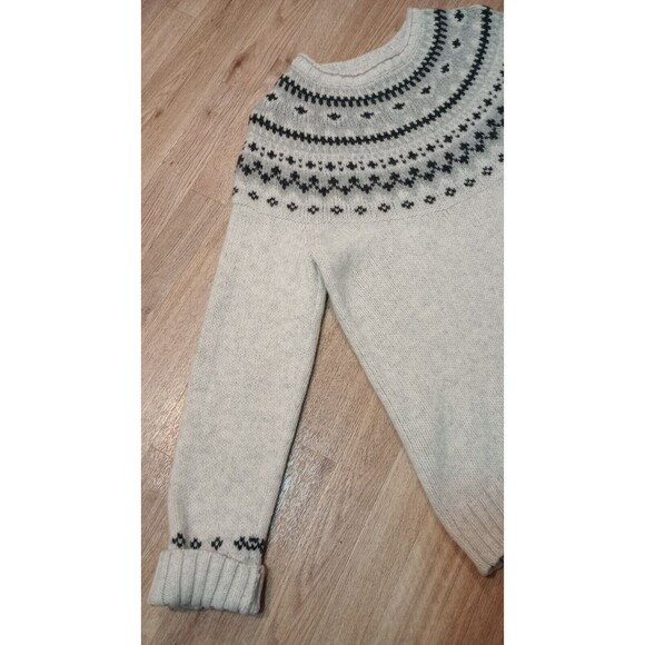 VINTAGE LL Bean Sweater Womens Large Roll Neck Lambs Wool Fair Isle Knit  *FLAW* - Picture 2 of 16